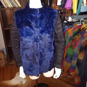 Harmanli rabbit fur and nylon jacket